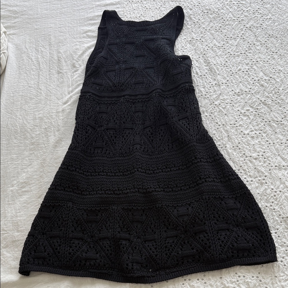Zara Black Crochet Dress - Women